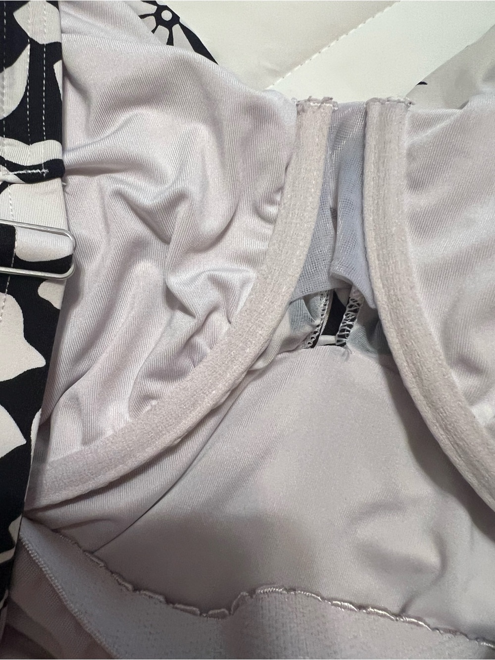 Black & White Floral Tankini Swim Top - Picture 3 of 4